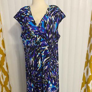 GLAMOUR Purple Multicolor Stretch Sleeveless Women's Dress 18W